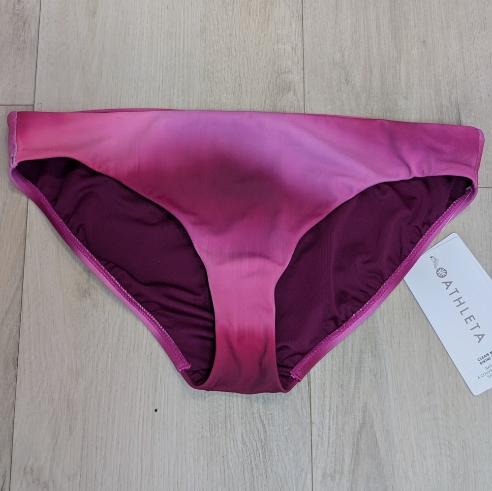 ATHLETA | Women's Fuchsia Surf Blur Clean Medium Coverage Bikini Bottoms